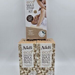 Nad's Wax Bundle-Includes 2 Eco Salon Wax Beads Refill & 1 Box Eco Wax Strip Kit